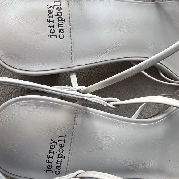 Jeffrey Campbell White Patent Leather Strappy Heeled Sandals Women US 9 Casual - Picture 11 of 14